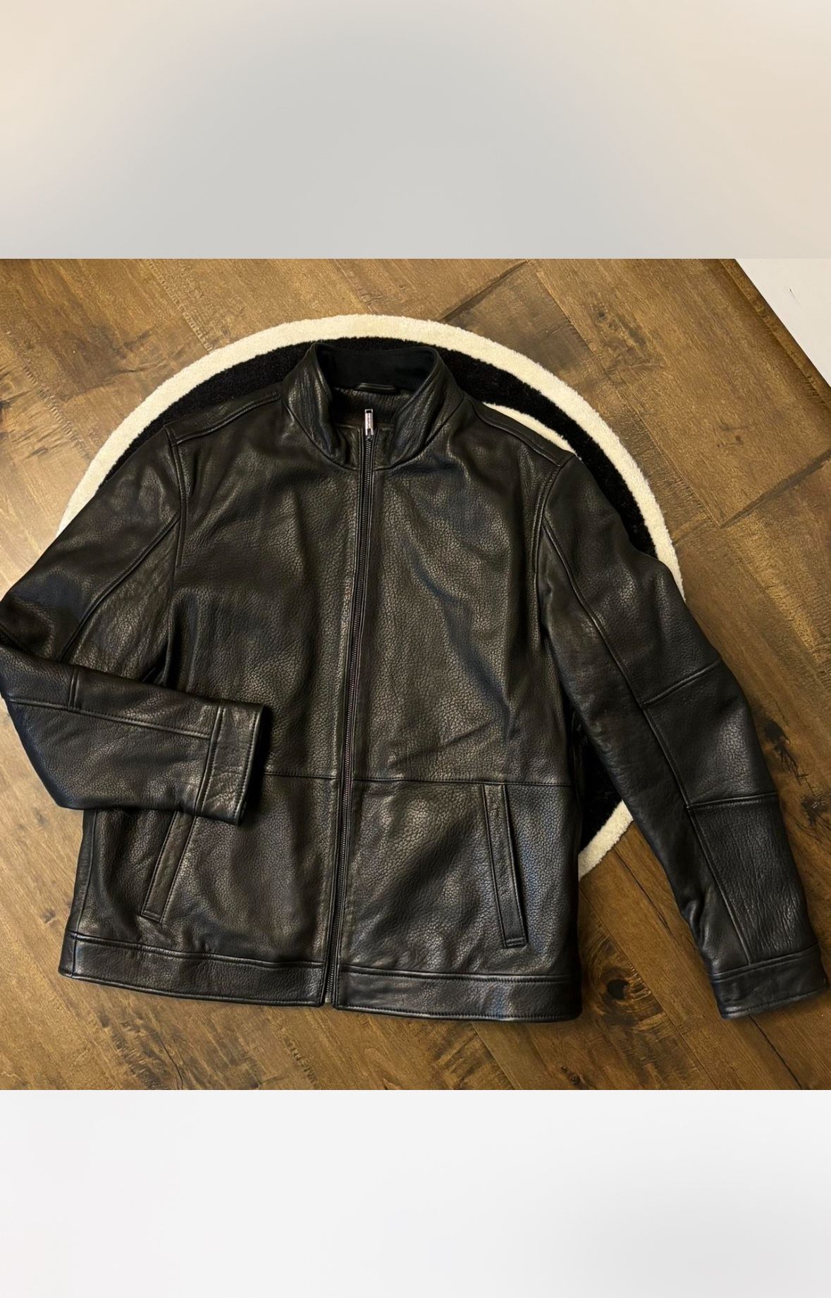 Michael Kors leather racer jacket