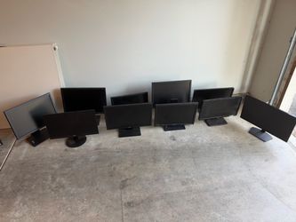 Lot of 10 Used Monitors – Dell, Acer, AOC – 18.5" to 24" – VGA/HDMI/DVI – As-Is