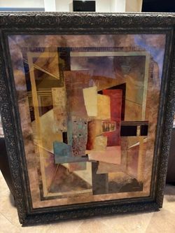Large Framed Abstract Wall Art – 49” x 63.5” – Modern Contemporary Art