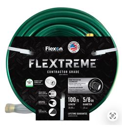 Flexon Flextreme Hose, Contractor Grade, Green, 5/8" x 100'
