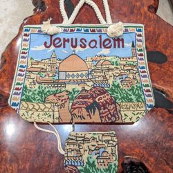 Vintage Jerusalem Tapestry Souvenir  Canvas Tote Bag & matching Pouch Shopping bag