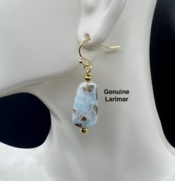 Larimar Genuine Stone Handmade Earrings