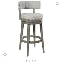 Hillsdale Lawton Swivel Bar Height Stool, Antique Gray