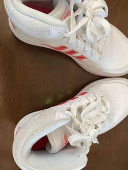 Adidaas Girls High Top Flourescent Pink Sneakers