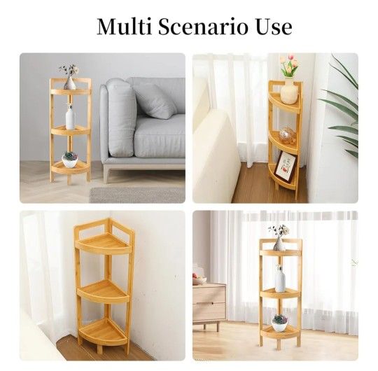 Estanteria Esquinera De Bambu, 3 Niveles. Bambu Corner SHELF 