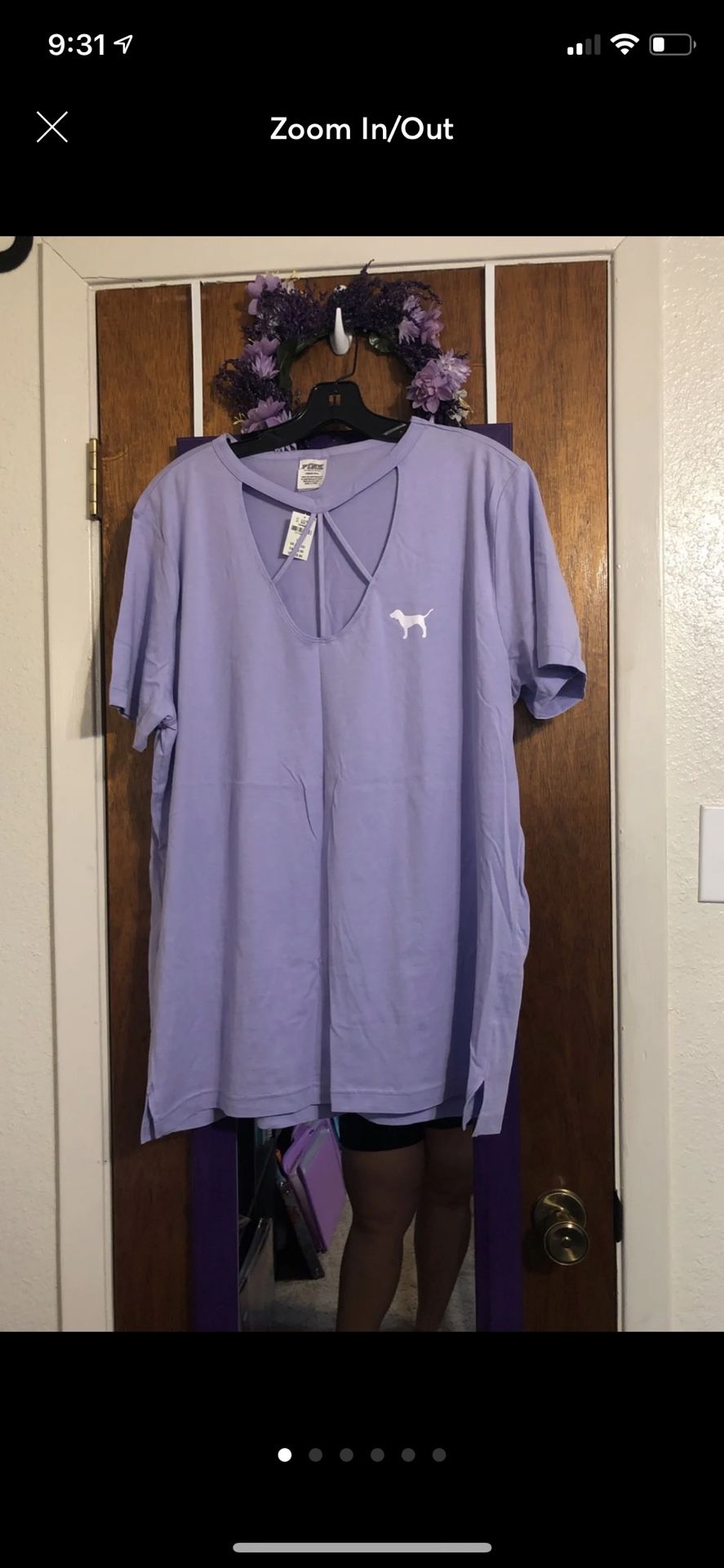 PINK Purple Cutout T-shirt