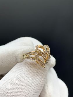 GOLD HEART DIAMOND RING #34645