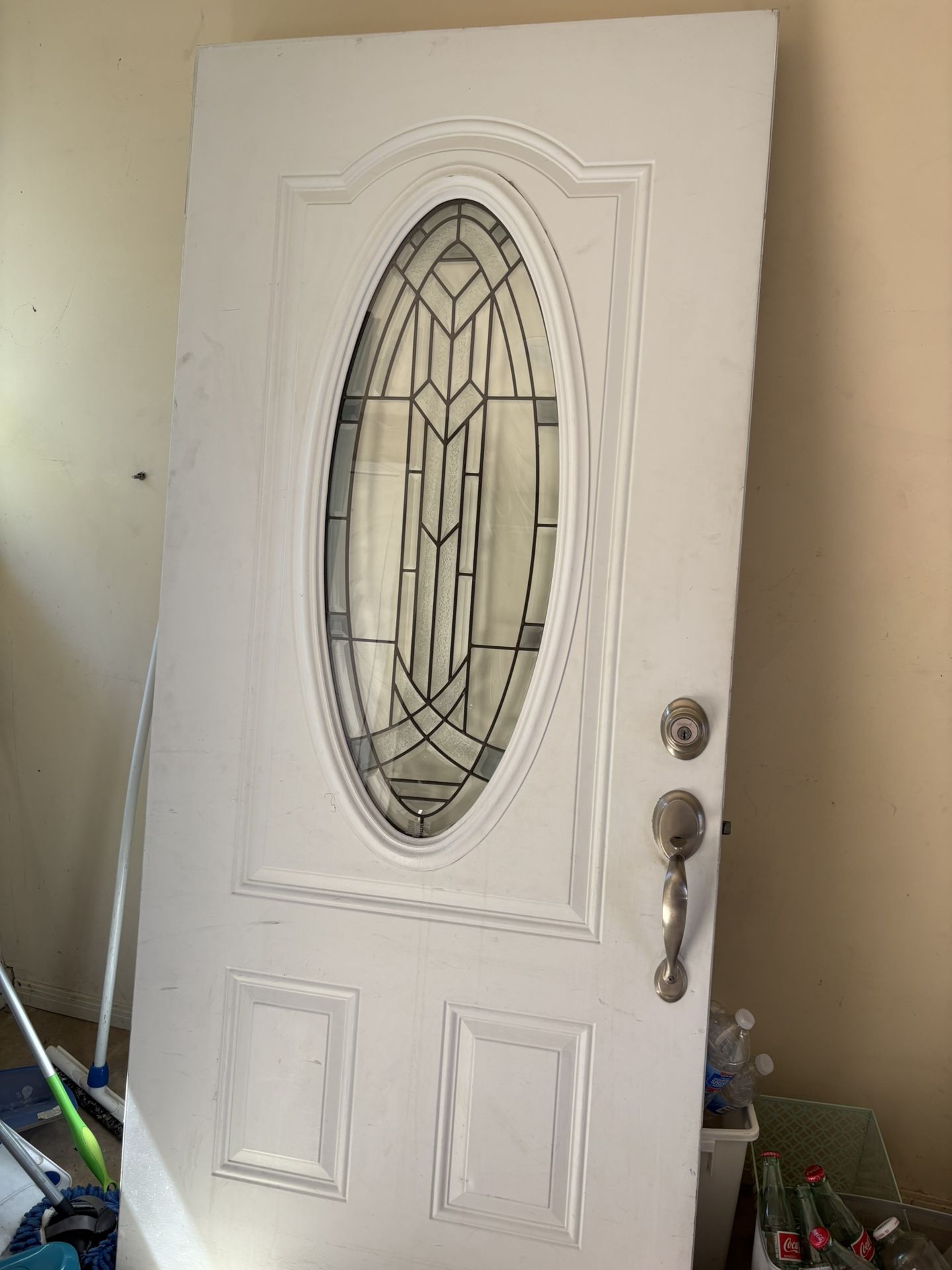 Metal Beveled Glass Door