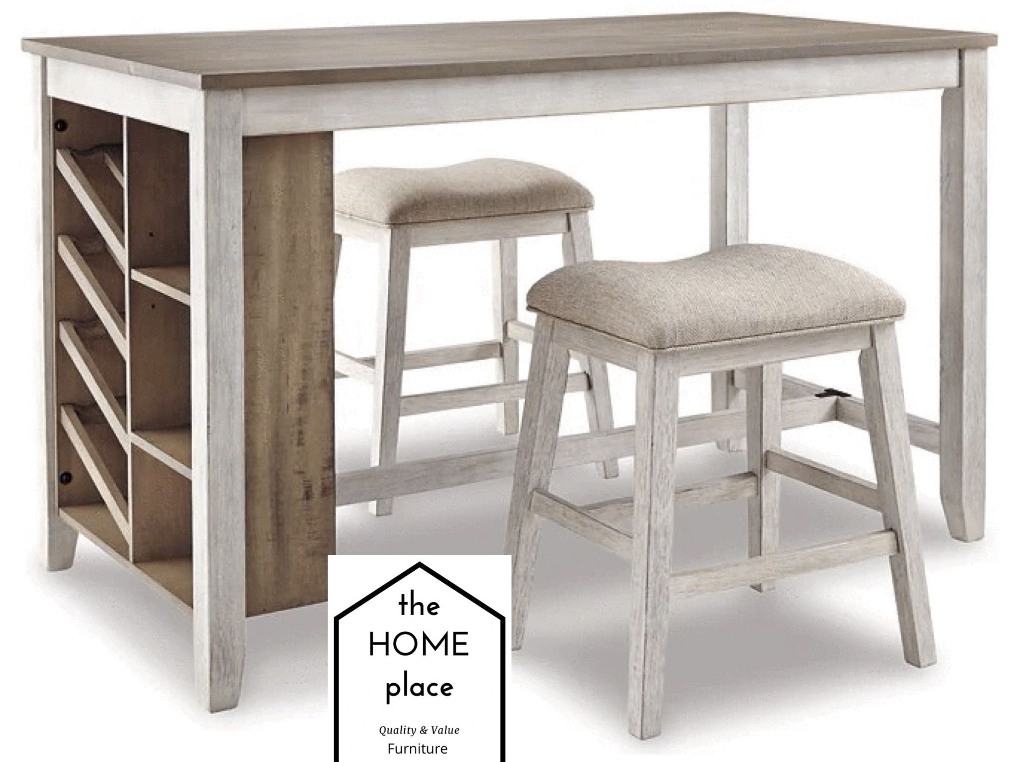 NEW MERCHANDISE FOR SALE 🚨🚨CONTEMPORARY RECTANGULAR TABLE WITH STORAGE. COMES WITH 2 BAR STOOLS