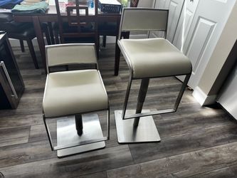 Safavieh Cream Leather Bar Stools (2)
