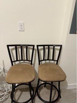 wood bench and high seats