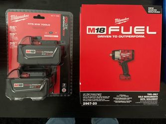 1/2” Impact Wrench High Torque w/ 5.0 batteries 2pk