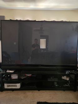 92 inch Mitsubishi TV w/ stand