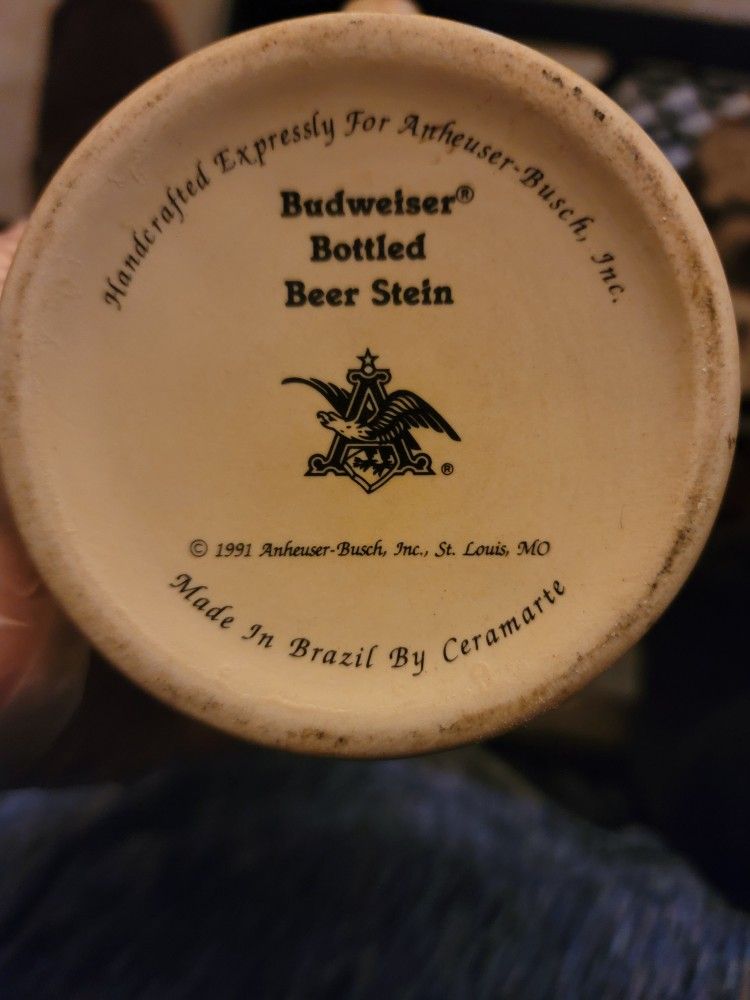 Vintage 1991 Budweiser Beer Stein