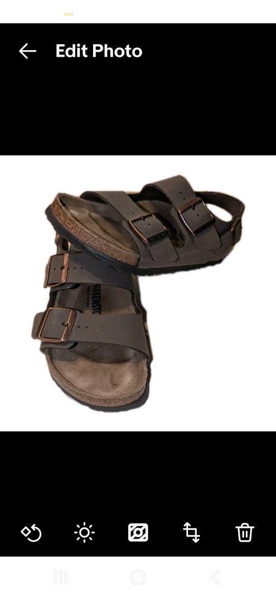 Birkenstock Womens Sandals Size 6 Arizona Stone Tan Two Stap Footbed 37 T