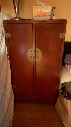 Red Japanese style cabinet 