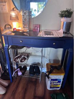 Blue vanity/entryway table