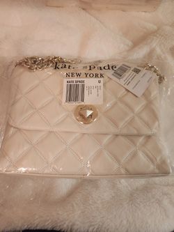 New Authentic Kate Spade White Soft Quilted Leather Bag
