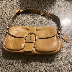 VTG Carmel Leather COACH Brown Tan Satchel shoulder Bag/purse