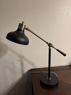 Adjustable Modern Desk Lamp – Black & Brushed Metal
