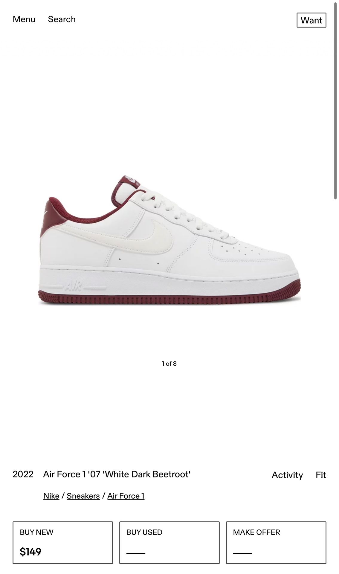 New In Box Size 9.5 exclusive AF1 07