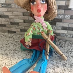 Authentic Wooden Doll Marionette puppet From Mexico