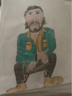 Man drawing 8x10