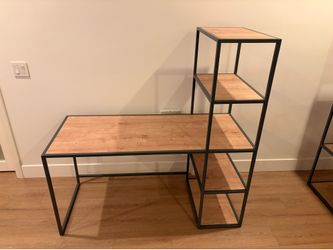 Unique design desk with side shelf