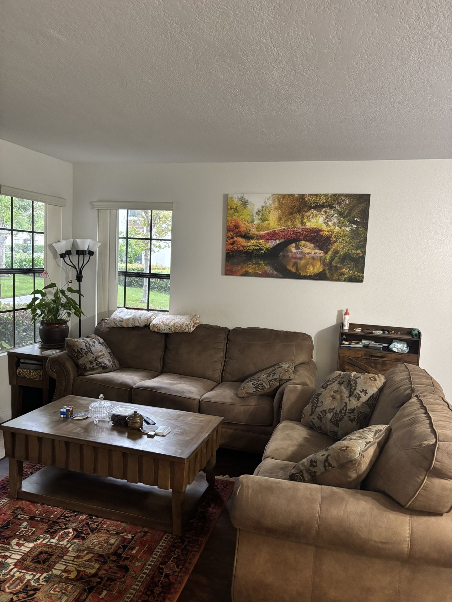 Ashley Sofa And Love Seat + 3 Table