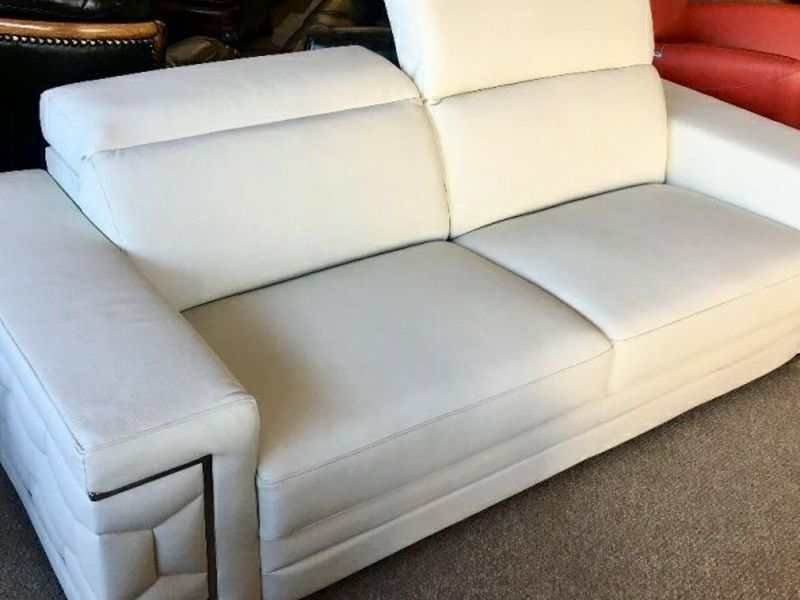 Italian Leather White Modern Sofa