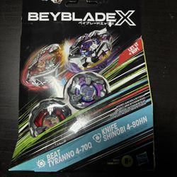 NEW Beyblade X Top Pack Beat Tyranno 4-70Q / Knife Shinobi 4-80HN