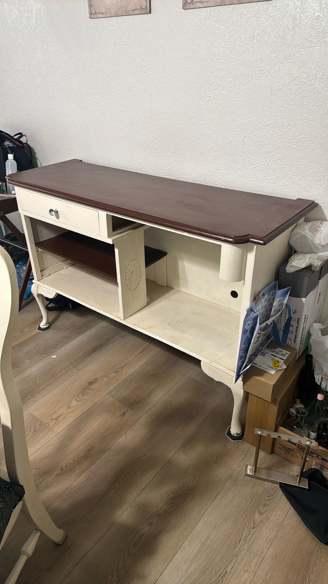 Vintage Wooden Bar Cabinet with Drawer & Storage
