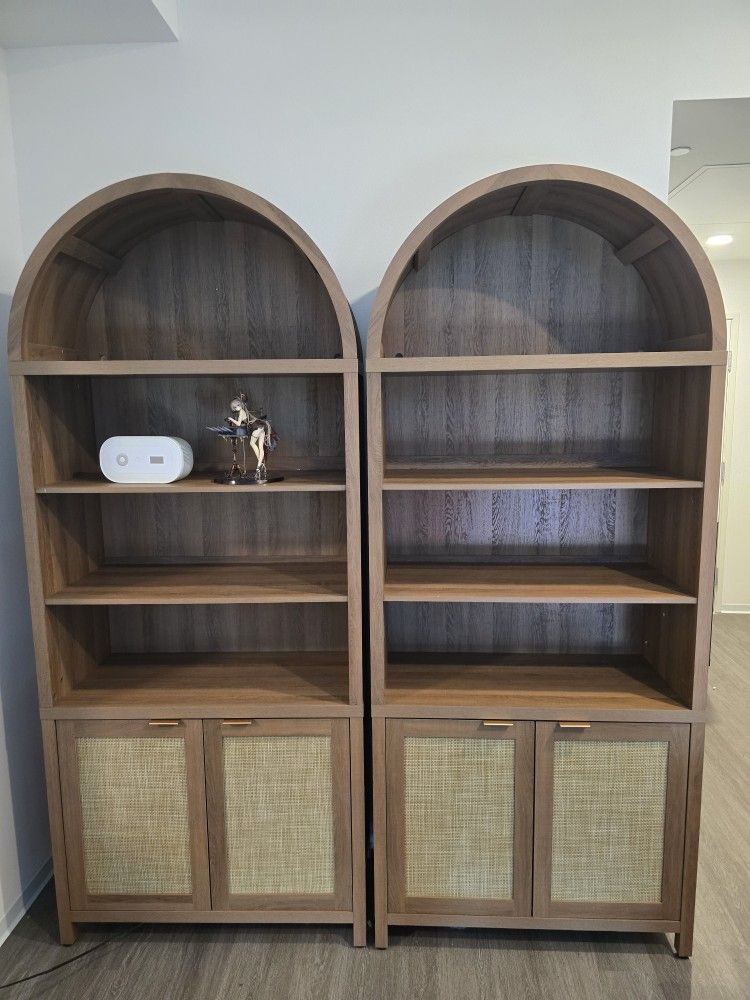 SICOTAS Book Shelf Arched Cabinet Bookshelf ×2