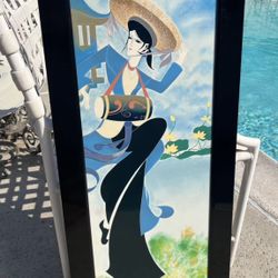 Lacquer Wood Framed Textured Art