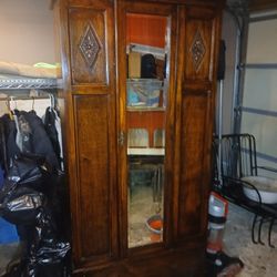 Mid Century Amish Torrent Wardrobe Armoire 