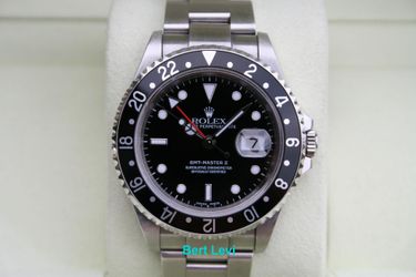 ROLEX 16710 GMT MASTER II BLACK BEZEL F SERIAL BOX AND PAPER - T8838