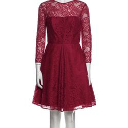 ML Monique Lhuillier Lace Pattern Mini Dress 