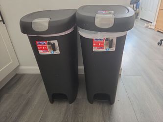 Two garbage cans