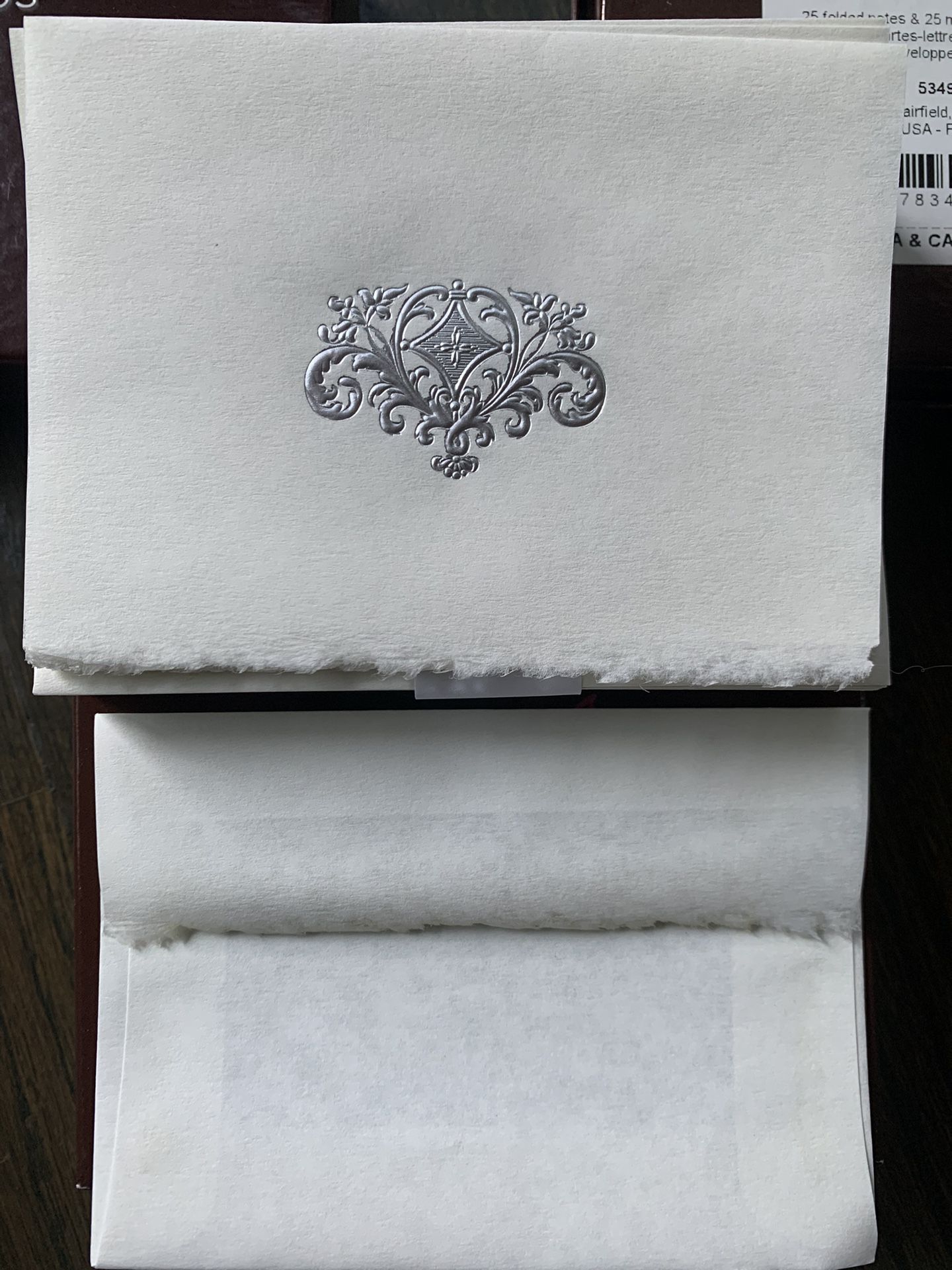 Papyrus Embossed Silver Crest Embossed Letterpress Blank Cards 50 