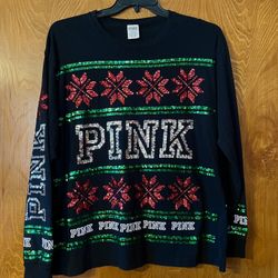 RARE Victoria's Secret PINK Sequin Christmas Top