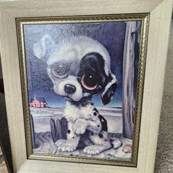 Vintage Big Eyed Puppy Art