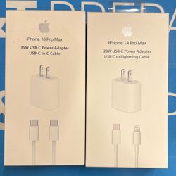 Apple 35W USB-C Charger + USB-C Cable – Each $20