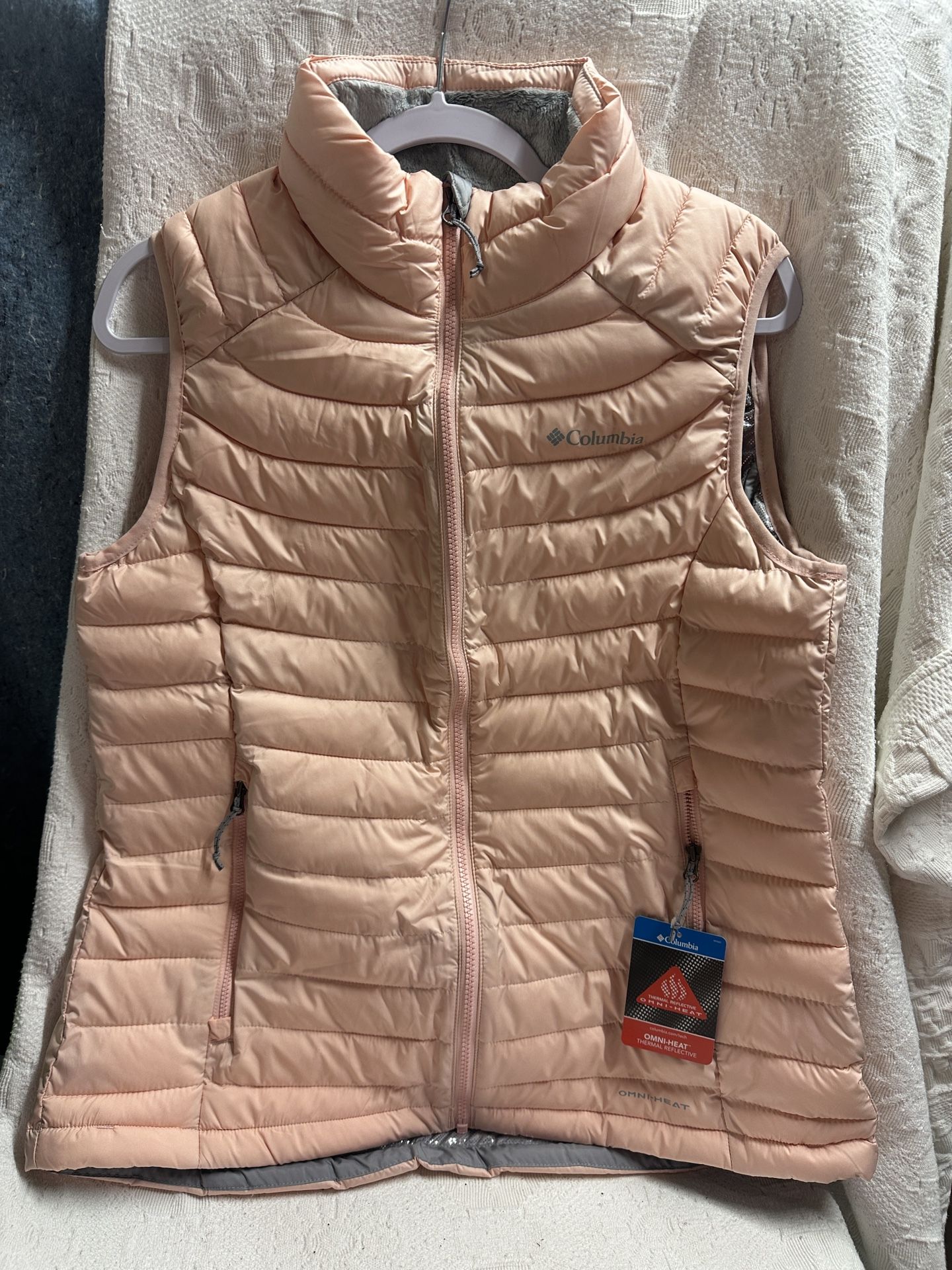 Columbia Light Pink Omni-Heat Thermal Reflective Puffer Jacket Size L New w/Tags