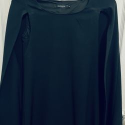 Cape Black Mid Length Dress