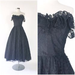 80s does 50s full length dress