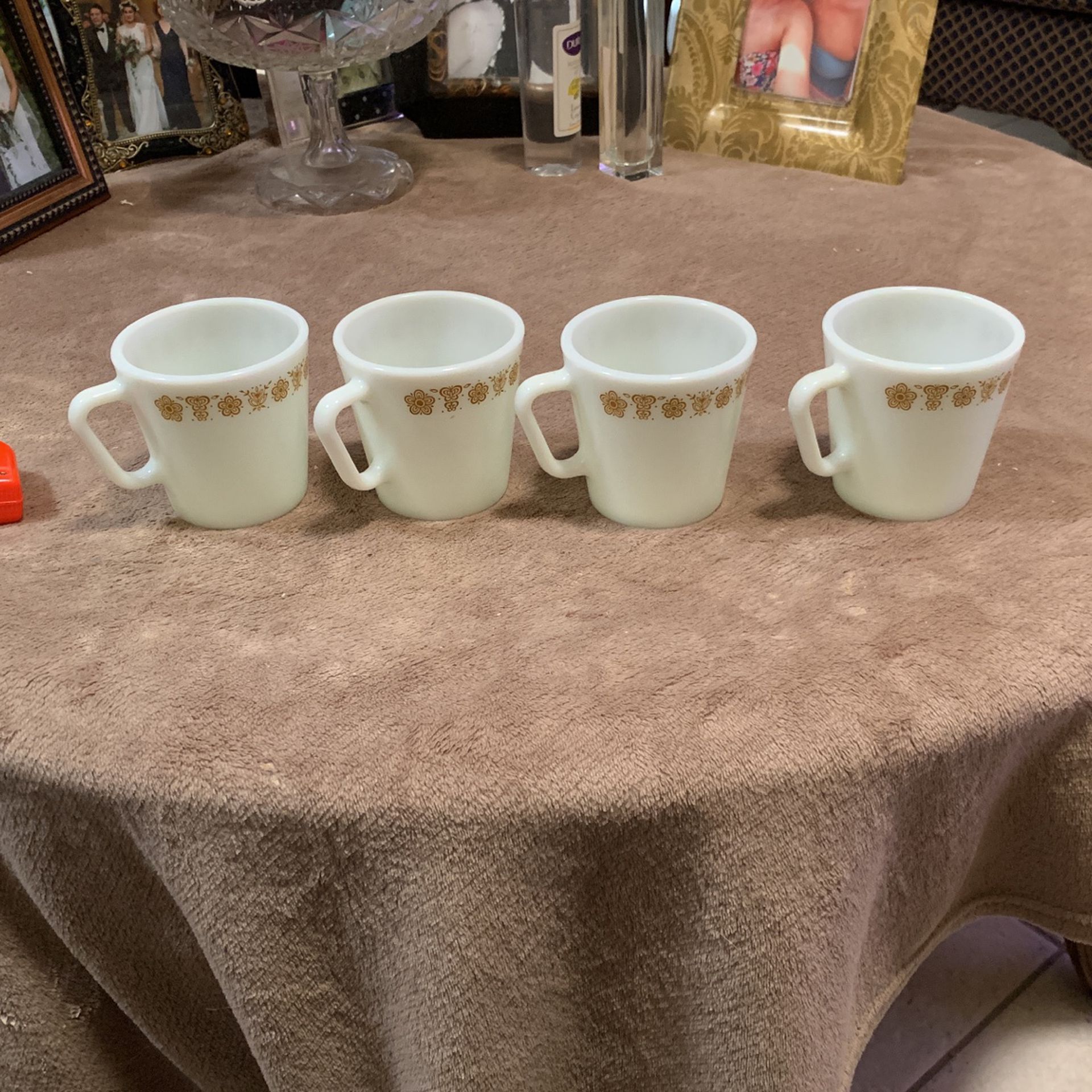 Set Of 4 Vintage Pyrex Coffee Cups