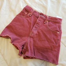 Levi's Pink Ribcage Shorts Size 23