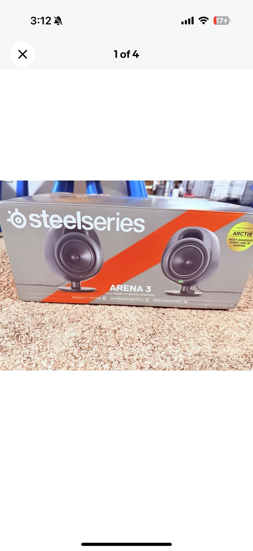 SteelSeries Arena 3 2.0 Channel Bluetooth Gaming Speakers (US Plug)