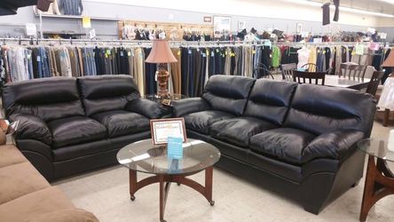 Leather Sofa & Love Set By Ashley Brand New Free Delivery