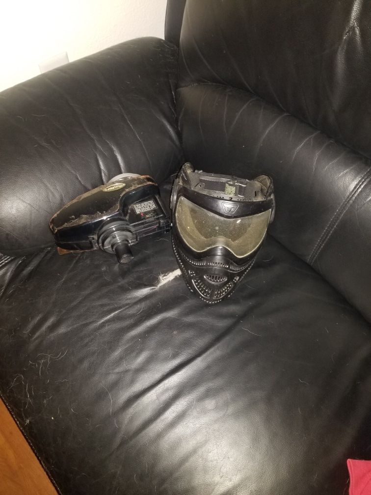 Free Paintball mask and electric hopper